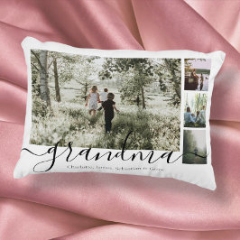 写真とパーソナライズされた文字写真コラージュ家族 アクセントクッション
