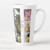 写真とパーソナライズされた文字写真コラージュ家族 カフェラテマグ (右)