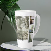 写真とパーソナライズされた文字写真コラージュ家族 カフェラテマグ