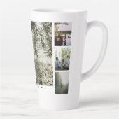 写真とパーソナライズされた文字写真コラージュ家族 カフェラテマグ (右)