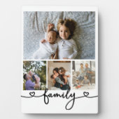 写真とパーソナライズされた文字写真コラージュ家族 フォトプラーク (正面)