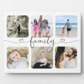 写真とパーソナライズされた文字写真コラージュ家族 フォトプラーク (正面)