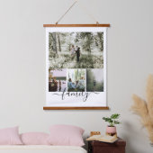 写真とパーソナライズされた文字写真コラージュ家族 吊り下げ型タペストリー (寝室)