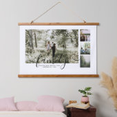 写真とパーソナライズされた文字写真コラージュ家族 吊り下げ型タペストリー (寝室)