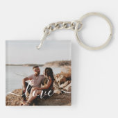 写真とパーソナライズされた文字写真コラージュKeychain キーホルダー (裏面)