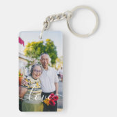 写真とパーソナライズされた文字写真コラージュKeychain キーホルダー (裏面)