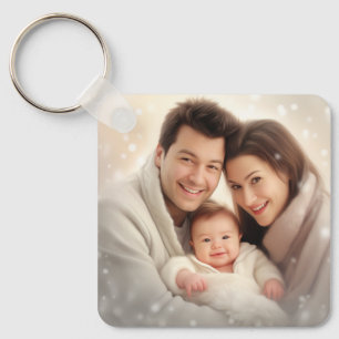写真とパーソナライズされた文字写真コラージュKeychain キーホルダー
