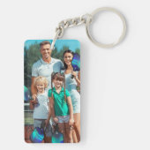 写真とパーソナライズされた文字写真コラージュKeychain キーホルダー (裏面)