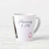 写真とパーソナライズされた文字写真(ハート付き) カフェラテマグ (右アングル)