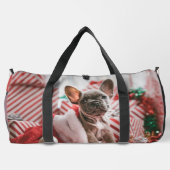 写真とパーソナライズされた文字大型サッカー ダッフルバッグ (裏面)