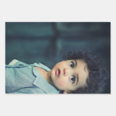 写真とパーソナライズされた文字3紙ポスター ラッピングペーパーシート (正面3)