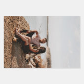 写真とパーソナライズされた文字3紙ポスター ラッピングペーパーシート (正面2)