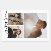 写真とパーソナライズされた文字3紙ポスター ラッピングペーパーシート (正面)