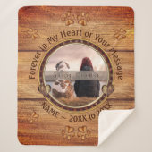 写真とパーソナライズされた犬の記念毛布 シェルパブランケット (正面)