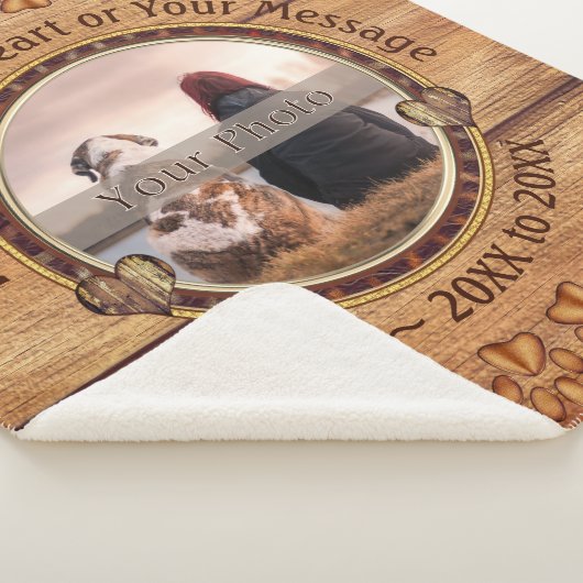 写真とパーソナライズされた犬の記念毛布 シェルパブランケット (3/4)