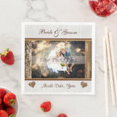 写真とパーソナライズされた素朴結婚のナプキン (インサイチュ)
