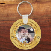 写真とパーソナライズされた結婚式の引き出物結婚、 キーホルダー (正面)