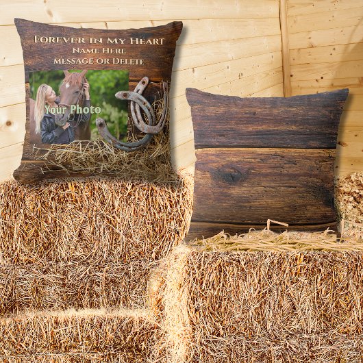 写真とパーソナライズされた馬の記念品 クッション