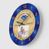 写真とパーソナライズされた45周年の贈り物 ラージ壁時計 (傾斜)