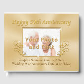 写真とパーソナライズされた50周年記念ゲストブック ゲストブック (正面)