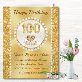 写真とパーソナライズされたHappy 100th誕生日カード カード
