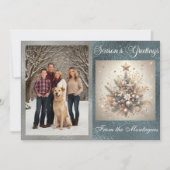 写真とパールクリスマスデザイン シーズンカード (正面)