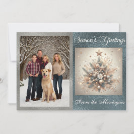 写真とパールクリスマスデザイン シーズンカード
