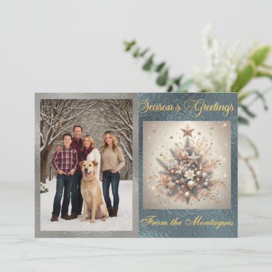 写真とパールクリスマスデザイン シーズンカード (スタンド正面)