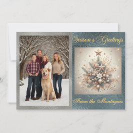 写真とパールクリスマスデザイン シーズンカード
