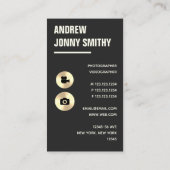 写真とビデオ撮影-フェイク金ゴールド 名刺 (裏面)