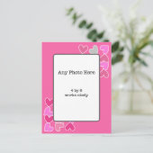 写真とピンクのハート ポストカード (スタンド正面)