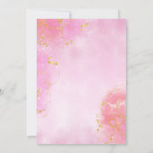 写真とピンクのミニマル誕生日パーティー 招待状 (裏面)