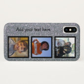 写真とフェイクシルバーグリッターでパーソナライズ Case-Mate iPhoneケース (裏面(横))