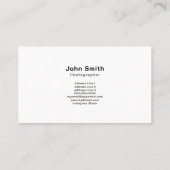 写真とフォトグラファーシンプルの名刺 名刺 (裏面)