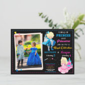 写真とプリンセスの誕生日の招待状 招待状 (スタンド正面)