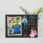 写真とプリンセスの誕生日の招待状 招待状 (スタンド正面)