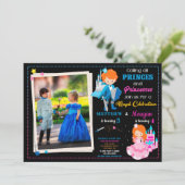 写真とプリンセスの誕生日の招待状 招待状 (スタンド正面)