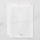 写真とプログラムが入った新聞風誕生日招待状 シーズンカード (裏面)