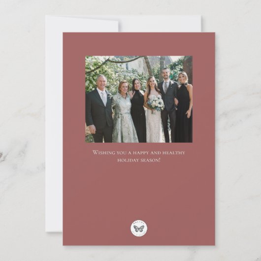 写真とホリープレイドのクリスマスグリーティングカード サンキューカード (裏面)