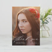 写真とホワイトオーバーレイで卒業 サンキューカード (スタンド正面)