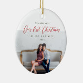 写真とミセスとして初めてのクリスマスを新たに作った セラミックオーナメント (右)