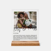 写真とミセスパーソナライズされたズ結婚 アクリルサイン (正面)