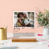 写真とミセスパーソナライズされたズ結婚 アクリルサイン (ウェディング)