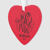 写真とミセスパーソナライズされた オーナメント (正面)