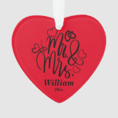 写真とミセスパーソナライズされた オーナメント (正面)