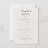 写真とミニマルなウェディングレセプション情報 招待状 (正面)