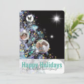 写真とメッセージの休日ツリーでパーソナライズ シーズンカード (スタンド正面)