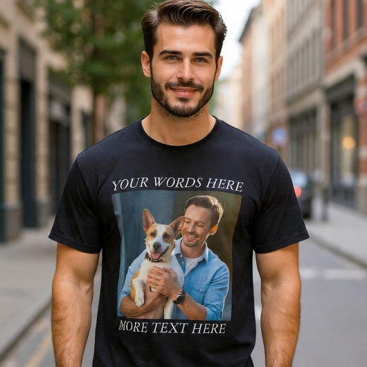 写真とメッセージをカスタマイズ Tシャツ