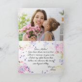 写真とメッセージ付きのカスタマイズされた母の日カード カード (内部)