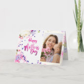 写真とメッセージ付きのカスタマイズされた母の日カード カード (正面)